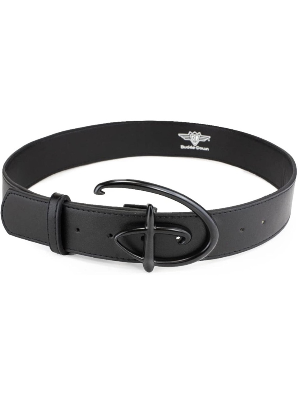 NWT Disney Logo Black Leather Belt with Signature Loop Buckle size L (38.5-45”)